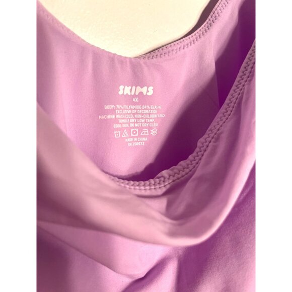 Skims Lavender Bodysuit Sz 4XL Stretchy Women’s Plus Square Neck Comfort Snap - Picture 4 of 7